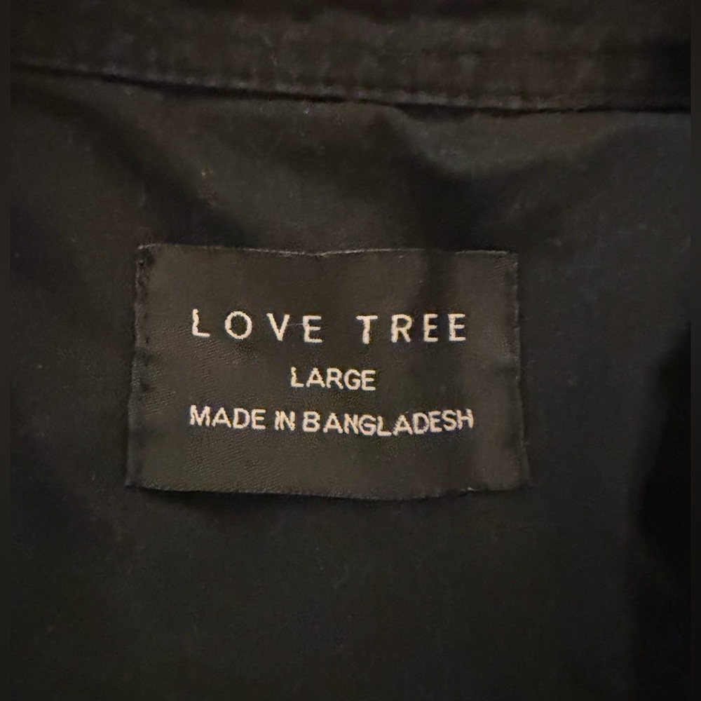 Love Tree Black Utility Jacket with Zip Pocket & Drawstring - Picture 3 of 4